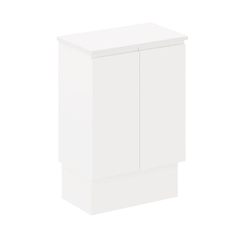 Fienza Siska On Kickboard Cabinet Only 600mm Satin White 60DF-CK
