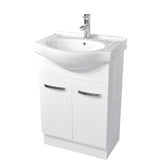 Fienza Antonio On Kickboard Cabinet Only 600mm Solid Doors Gloss White 60EKW-CAB