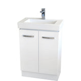 Fienza Regent Slim On Kickboard Cabinet Only 600mm Solid Doors Gloss White 60VKW-CABONLY