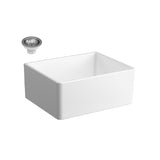 Seima Odessa 610 Ceramic Butler Sink Single Bowl 610x485mm Abovemount/Undermount White Gloss (inc.Stainless Steel Basket Waste) 192423