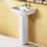 Fienza Lara Pedestal Basin (1 Taphole) 520mm Gloss White 610131W