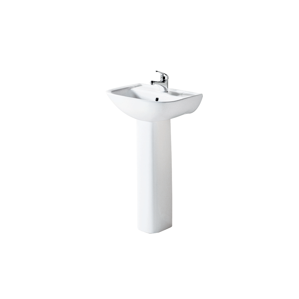 Fienza Lara Pedestal Basin (3 Taphole) 520mm Gloss White 610133W