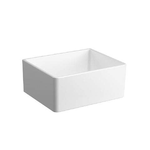 Seima Odessa 610 Ceramic Butler Sink Single Bowl 610x485mm Abovemount/Undermount White Gloss (inc.Stainless Steel Basket Waste & Grid) 192503