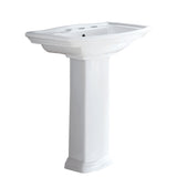 Fienza Washington Pedestal Basin (3 Taphole) 560mm Gloss White 611583W