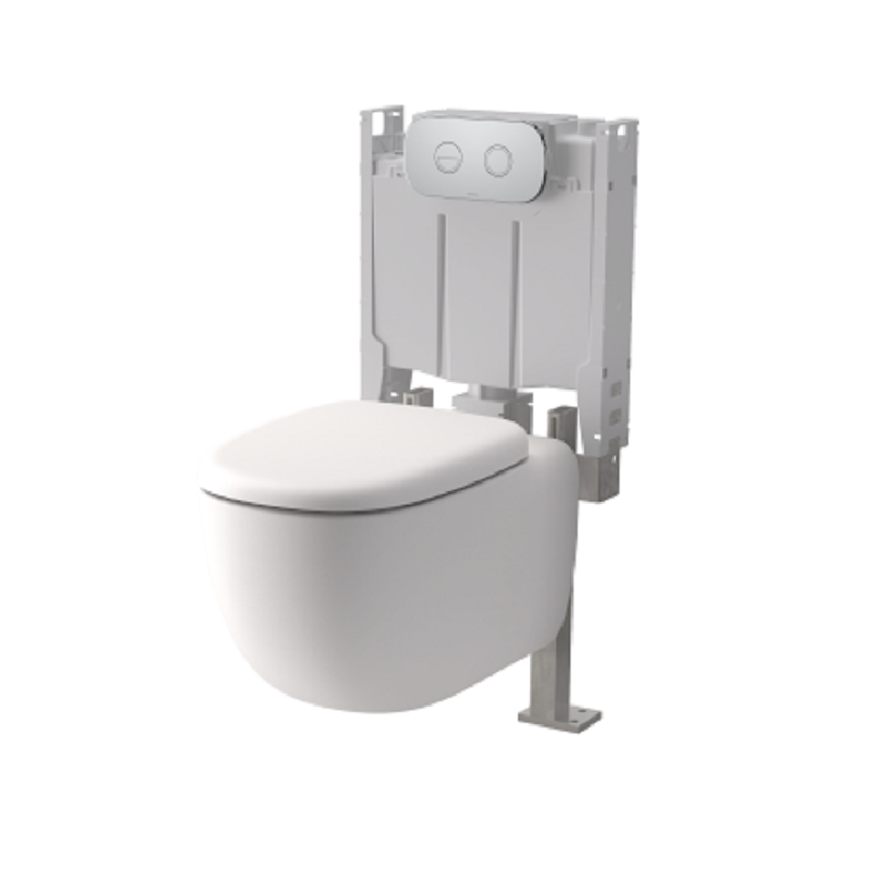 Caroma Contura II Cleanflush Wall Hung Invisi Series II (Suite GermGard) Structural Brick Wall Matte White 849003MW