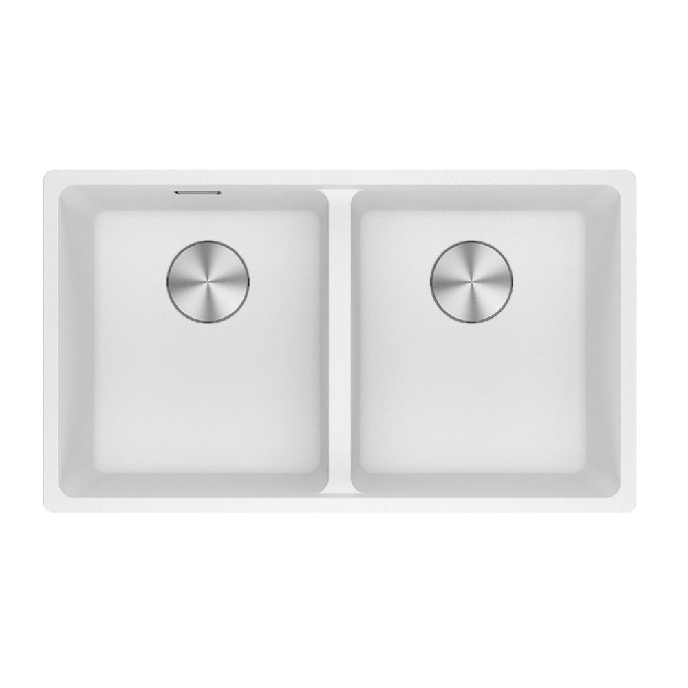 Franke Maris Double Bowl 350/350mm Polar White Undermount (Inc DT651) MRG120-35PW-FPC