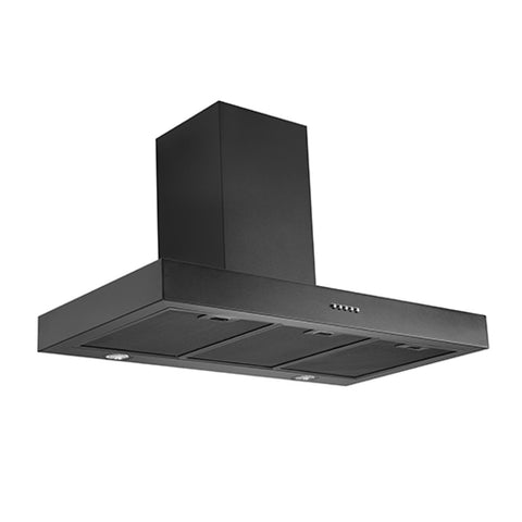 Schweigen Non Silent Wall Mount Rangehood 900mm InBuilt Motor 1080m3/hr Matte Black TSH-900B