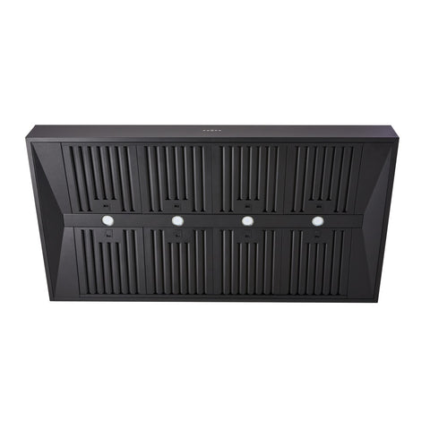 Schweigen Non Silent BBQ Alfresco Rangehood Canopy 150cm Twin Inbuilt Motors (2500m3/hr) Black CL8915B