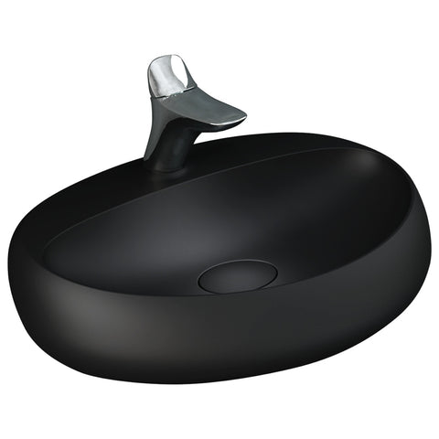 Fienza Rak Cloud Wall Hung Basin (1 Taphole) 650mm (No Overflow) Matte Black 6501504A