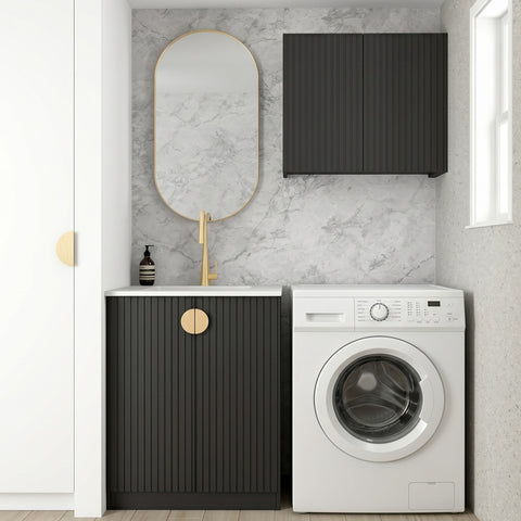 Otti Marlo Mini Laundry Kit 650mm Black / Pure White Top LA-650A-MA-PW