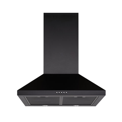 Schweigen Wallmount Rangehood 90cm (Non Silent) Inbuilt Motor 1080m3/hr Black TRI-600B