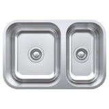 Fienza Tiva Kitchen Sink Double Bowl Top/Undermount (No taphole) 670x450mm Stainless Steel 68110