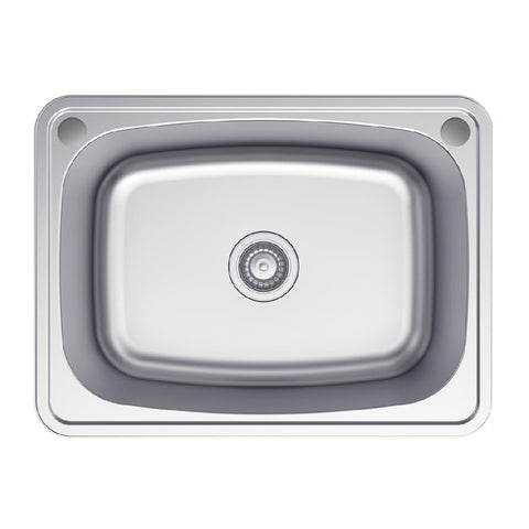 Fienza Tiva Laundry Sink Topmount (2 Taphole) (Inc Waste Bypass Kit) 675x505mm Stainless Steel 68204