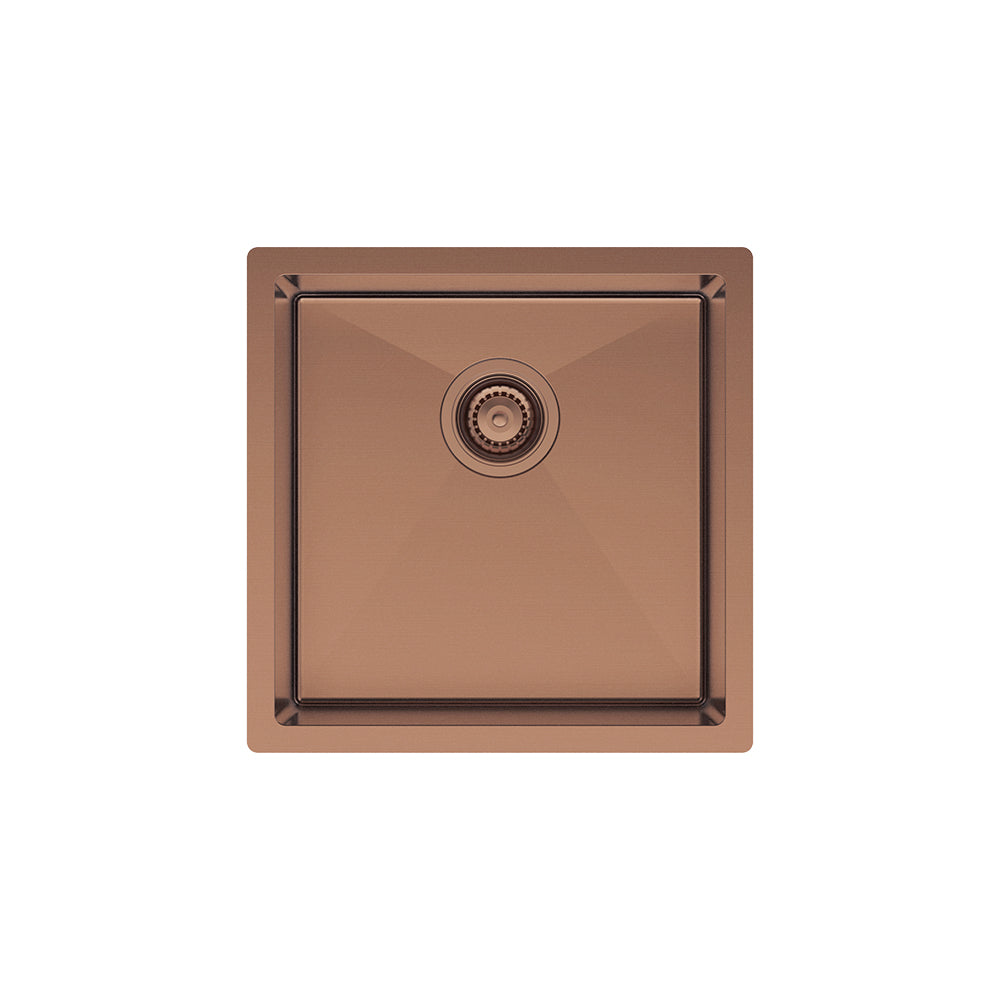 Fienza Hana Single Bowl Sink 32L Top/Undermount 450x450x200mm (Incl. Protector) Brushed Copper 68401CO
