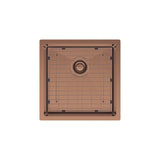 Fienza Hana Single Bowl Sink 32L Top/Undermount 450x450x200mm (Incl. Protector) Brushed Copper 68401CO