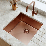 Fienza Hana Single Bowl Sink 32L Top/Undermount 450x450x200mm (Incl. Protector) Brushed Copper 68401CO