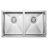 Fienza Hana Double Bowl Sink Topmount Anti Scratch 760x450x200mm Stainless Steel 68403AS