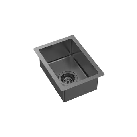 Fienza Hana Top/Undermount Sink 382x272x150mm w/ Sink Protector Carbon Metal 68409CM