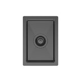 Fienza Hana Top/Undermount Sink 382x272x150mm w/ Sink Protector Carbon Metal 68409CM