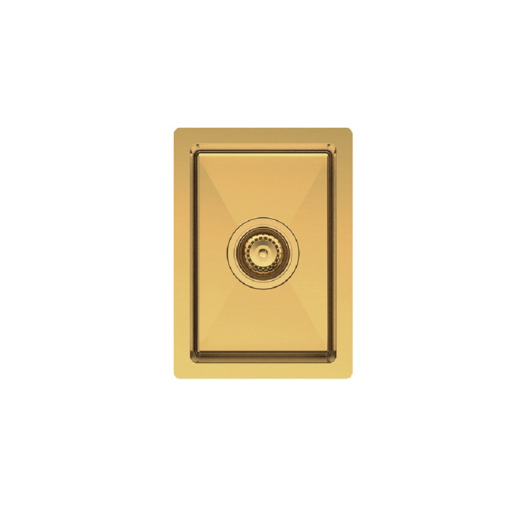 Fienza Hana Top/Undermount Sink 382x272x150mm w/ Sink Protector Rugged Brass 68409RB