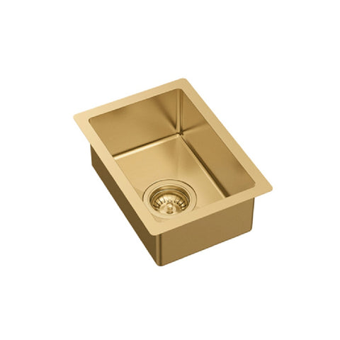 Fienza Hana Top/Undermount Sink 382x272x150mm w/ Sink Protector Rugged Brass 68409RB