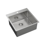 Fienza Hana Laundry Sink 42L Top Mount 510mm (1 Taphole) w/ Overflow Stainless Steel 68502-OF