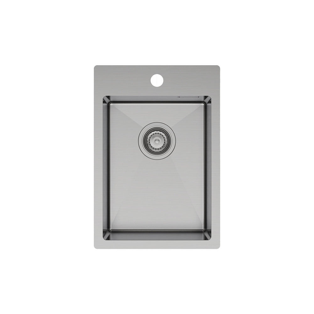 Fienza Hana Top Mount Laundry Sink 350x510x240mm (1 Taphole) w/ Overflow Stainless Steel 68506