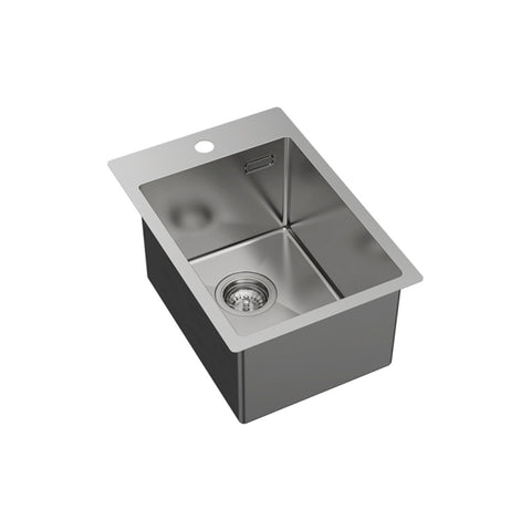 Fienza Hana Top Mount Laundry Sink 350x510x240mm (1 Taphole) w/ Overflow Stainless Steel 68506