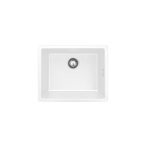 Fienza Kuro Granite Sink Single Bowl Top/Undermount 550x450x190mm Matte White 68602W