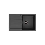 Fienza Kuro Top Mount Sink 800x500x200mm (1 Taphole) w/ Drainer w/ Waste Right Drawers Stainless Steel 68604R-1