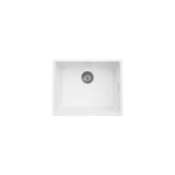 Fienza Kuro Granite Single Bowl Sink 540x440x210mm Topmount/Undermount w/ Waste White 68612W