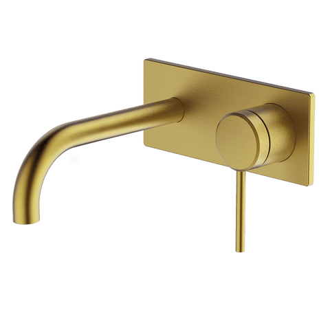 Abey Poco Wall Bath/Basin Set 165mm Brushed Brass 6B-WS165-BB