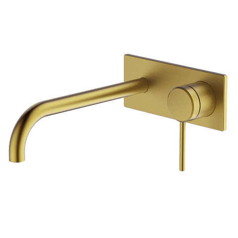 Abey Poco Wall Bath/Basin Set 220mm Brushed Brass 6B-WS220-BB