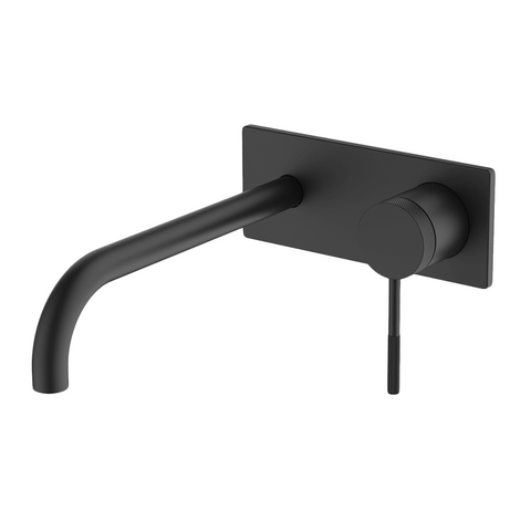 Abey Poco Knurled Wall Bath/Basin Set 220mm Black 6B-WS220-KB