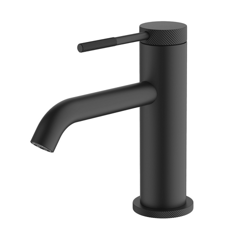 Abey Poco Knurled Basin Mixer Black 6B1-KB