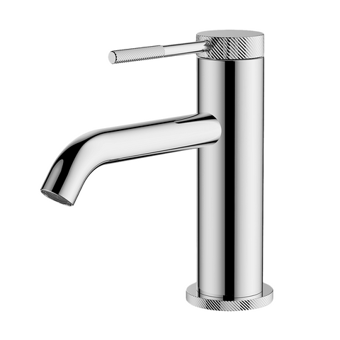 Abey Poco Knurled Basin Mixer Chrome 6B1-K