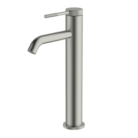 Abey Poco Knurled High Basin Mixer Brushed Nickel 6B3-KBN