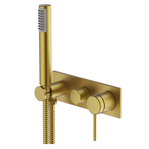 Abey Poco Bath/Shower Mixer Set 3 Holes Brushed Brass 6BS-WS-BB