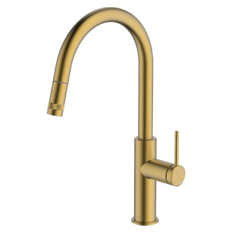 Abey Poco Kitchen Mixer Pullout Brushed Brass 6K1-BB