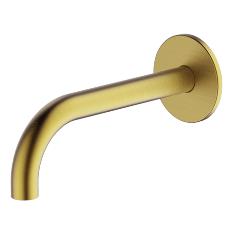 Abey Poco Curved Bath/Basin Spout 165mm Brushed Brass 6S-C165-BB