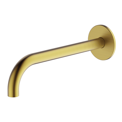 Abey Poco Curved Bath/Basin Spout 220mm Brushed Brass 6S-C220-BB