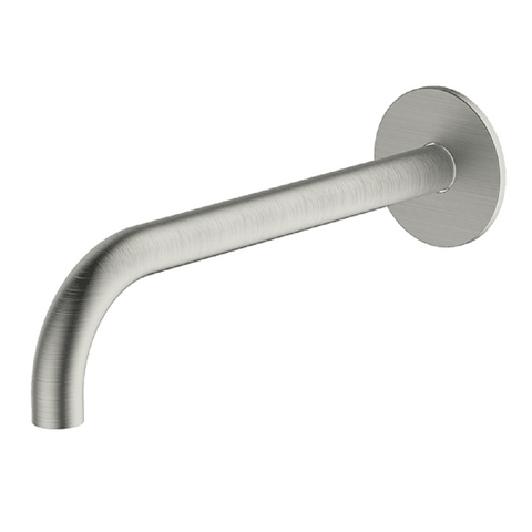 Abey Poco Curved Bath/Basin Spout 220mm Brushed Nickel 6S-C220-BN