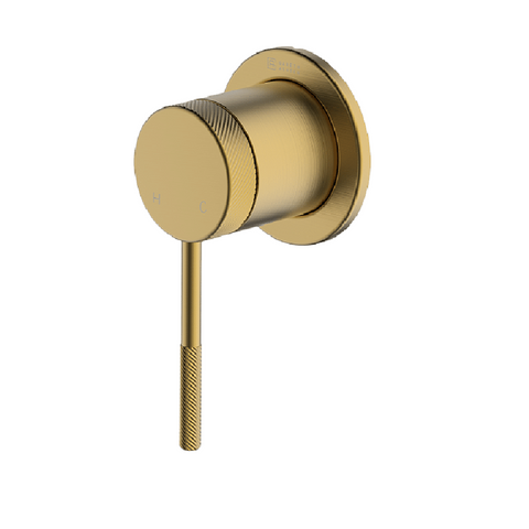 Abey Poco Knurled Shower Mixer (Trim Only) Brushed Brass 6SH-EXT-KBB