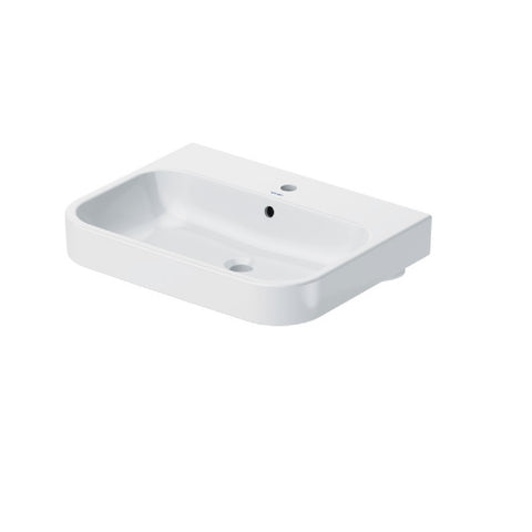 Duravit Happy D.2 Furniture Washbasin 650x505mm (1 Taphole) with Overflow Glazed Underneath Alpine White 2318650000-P