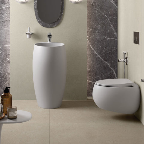Fienza Rak Cloud Wall Hung Toilet Suite w/ Viega V-02 Cistern (No Button) Matte White 757950MW