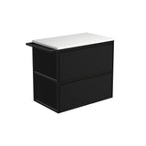 Fienza Amato Wall Hung Vanity 750mm Satin Black 75BBFT