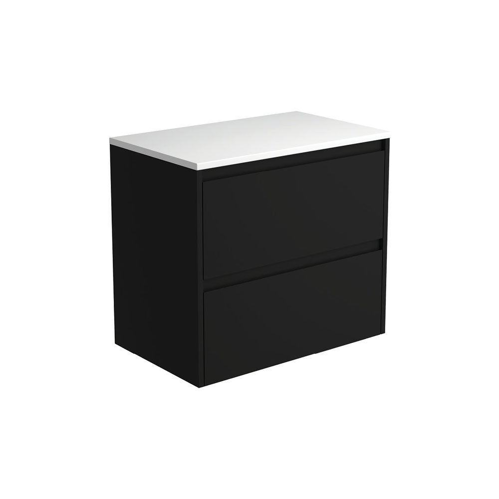 Fienza Amato Wall Hung Cabinet Only 750mm Satin Black 75BB-C