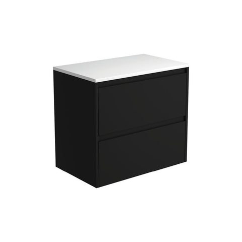 Fienza Amato Wall Hung Cabinet 750mm Satin Black 75BB