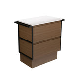 Fienza Amato On Kickboard Vanity 750mm Walnut w/ Matte Black Towel Rails 75BWATK