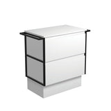 Fienza Amato On Kickboard Vanity 750mm Satin White w/ Matte Black Towel Rails 75BWTK